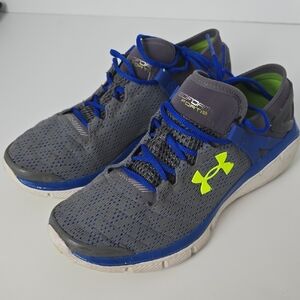 Under Armour Kids' Gray and Neon Green Sneakers Sz 7Y
